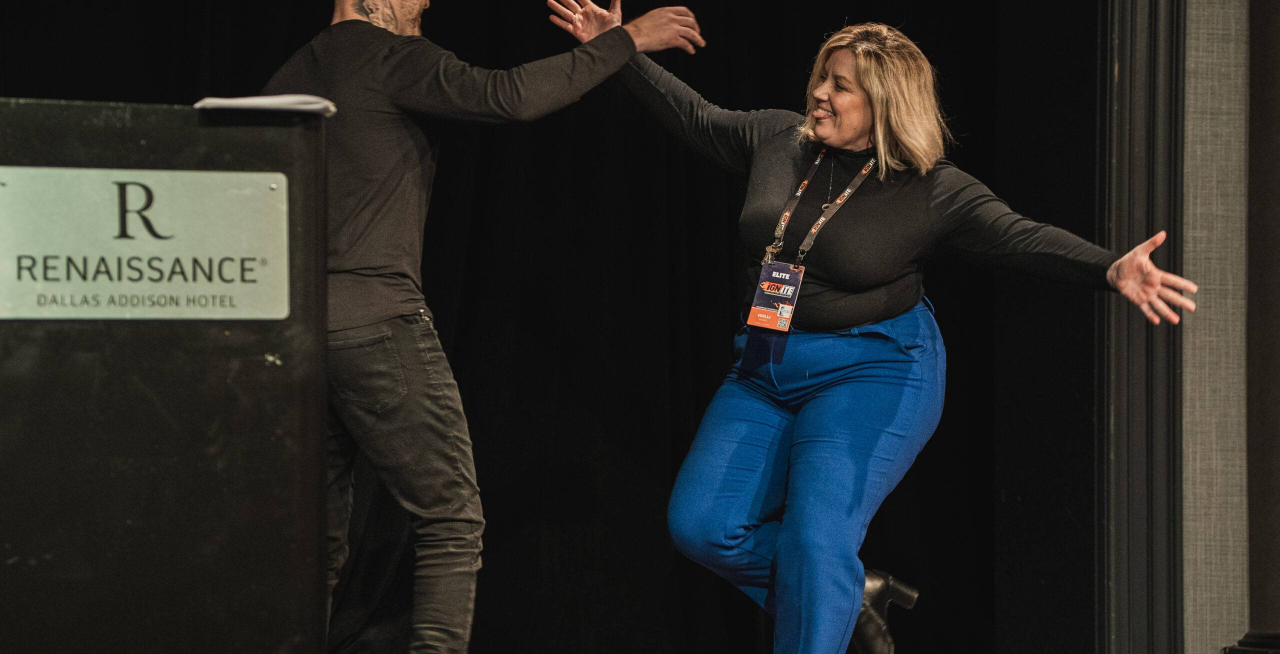 Two businesswomen having a friendly and productive conversation in an office setting