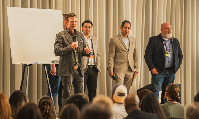 Delaney Agency - Brian Delaney addressing people